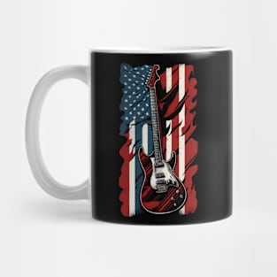 Patriotic USA 4th of July Guitarist Concert Festival Guitar Mug